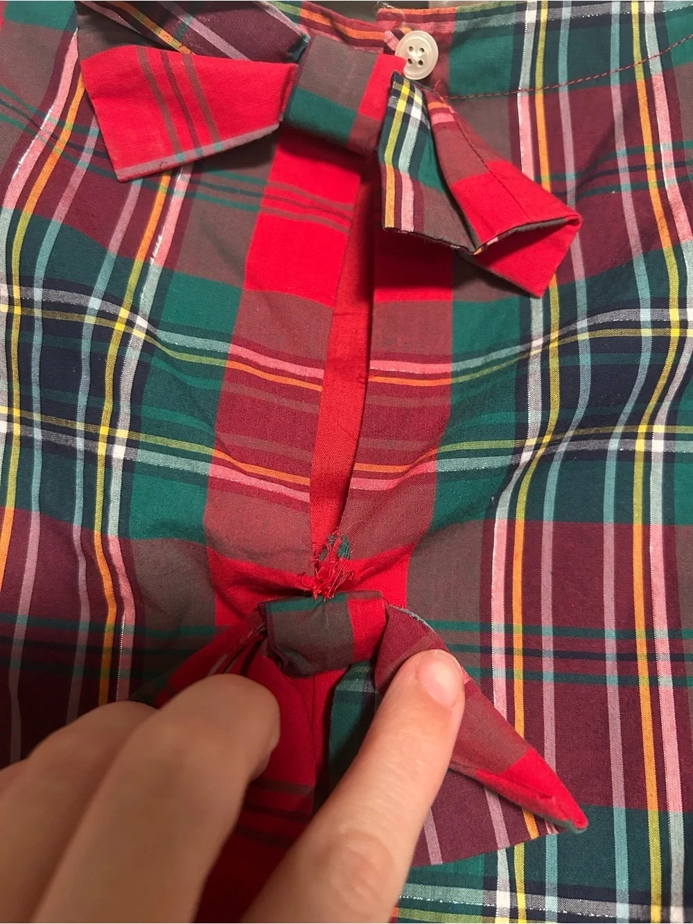 Crewcuts Holiday Dress Girls 12 Plaid Red Green Christmas Pockets